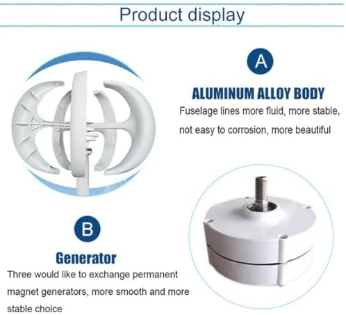 10000W Wind Turbine Generator Kit, Noise-Free 5-Blade AC Wind Generator for Home, Farm, Boat - 12V, 24V, 48V, 220V - Efficient Renewable Energy Solution