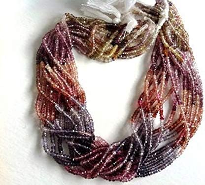 13 inch natural beads strand of 3.5mm faceted rondelle multi spinel gemstone beads for DIY jewelry - necklace, bracelet, earring, ring.