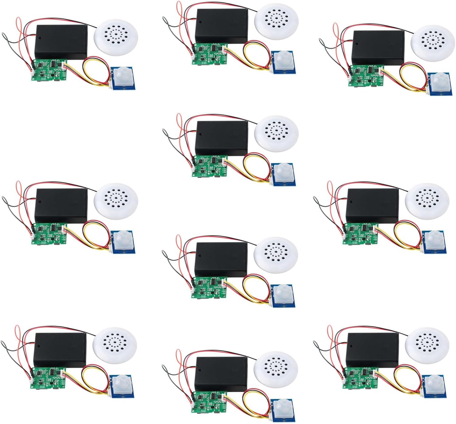 PIR Motion Sensor MP3 Player Module with USB/TF Card Support, Voice Recorder for DIY Audio Announcements, 10 Pack
