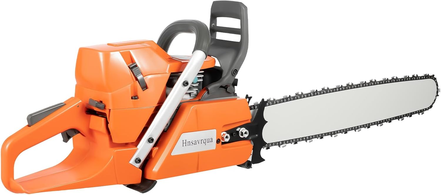 24in Gas-powered Chainsaw 2-Stroke 72cc Gasoline Chain Saw 2800RPM 3.9KW Manual Starting for Cutting Wood Pruning Branches Woodworking