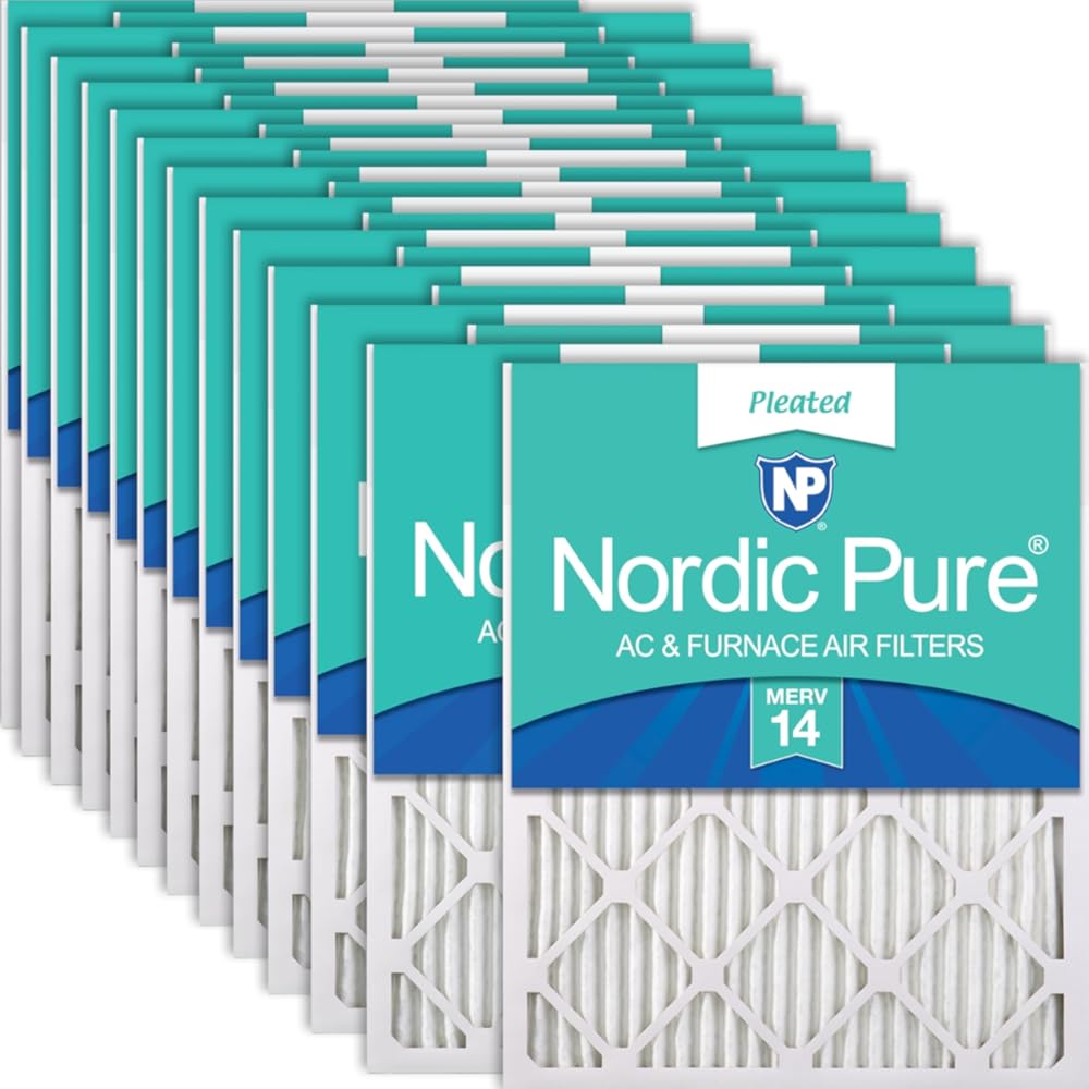 Nordic Pure 12x12x1 (Actual Size: 11 3/4 x 11 3/4 x 3/4) Pleated MERV 14 Air Filters 24 Pack