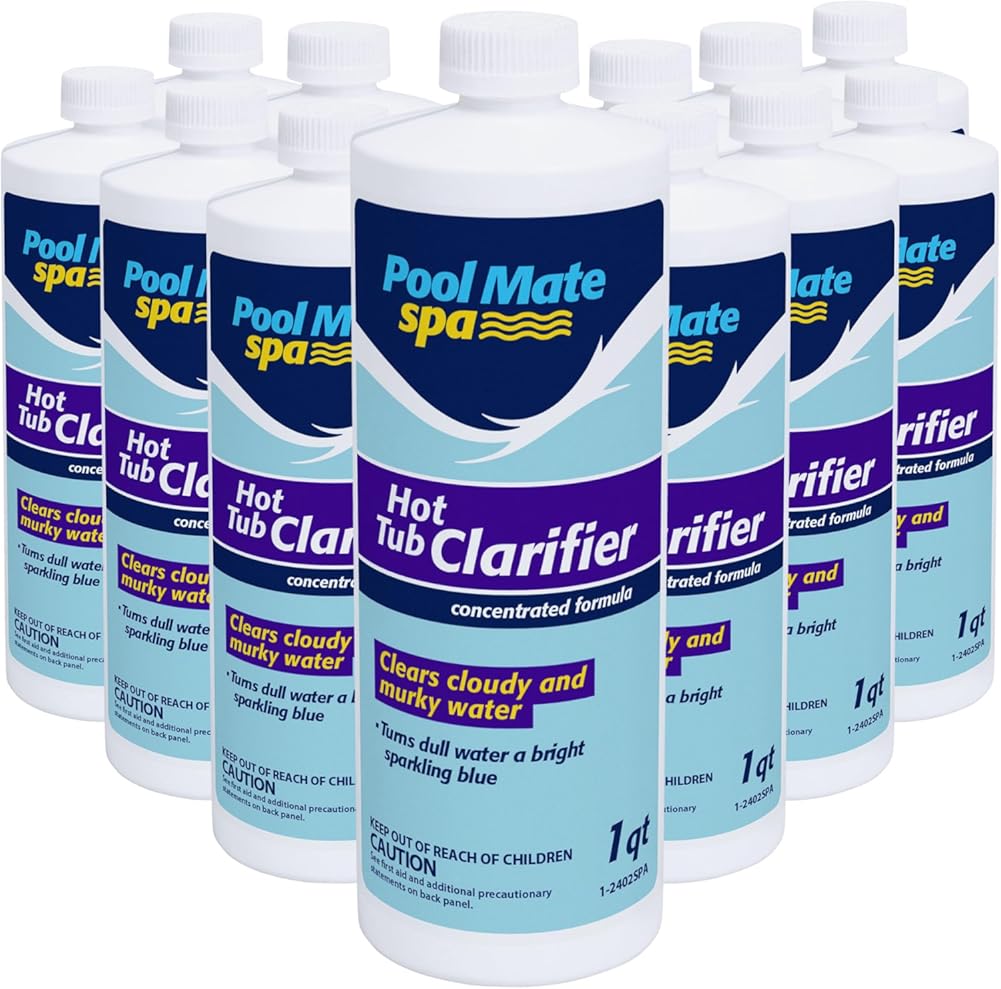 Pool Mate 1-Quart 12-Pack Hot Tub Clarifier, Spa Clarifier, Made in USA