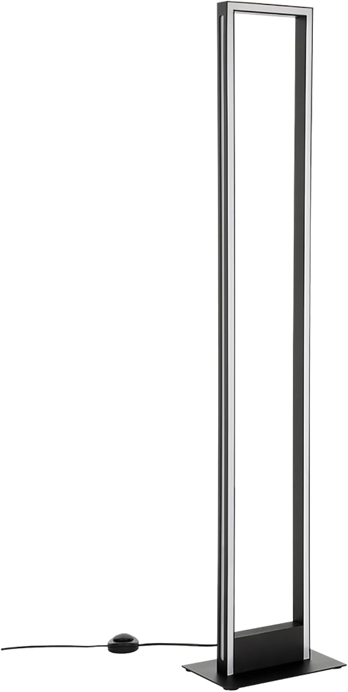 EGLO Salvilanas Integrated LED Floor Lamp - Black Finish - White Diffuser
