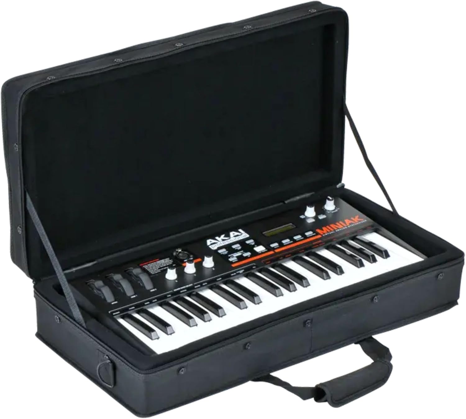 SKB 23”x11” Controller Soft Case - Padded Bag w/ Rigid Foam Frame, Shoulder Strap and Double Zippers for DJ Controllers & Small MIDI Keyboards, Black