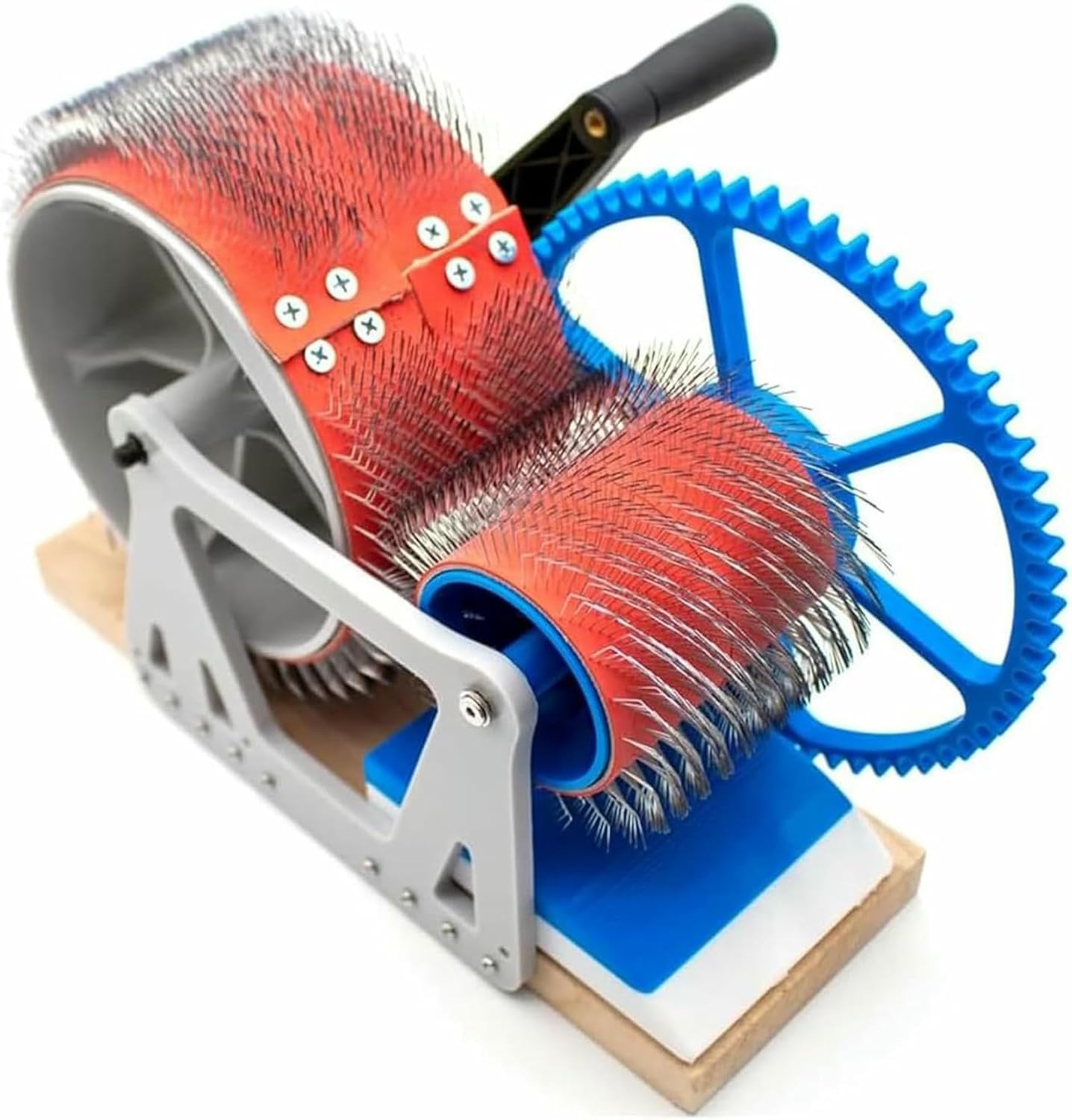Wool Hand Crank Drum Carding Machine, Manual Wool Felt Drum Carder, Wooden Wool Blending Board,Fast Color Mixing, Combing, Spinning, for DIY Wool Felt, Handicraft Enthusiasts~/