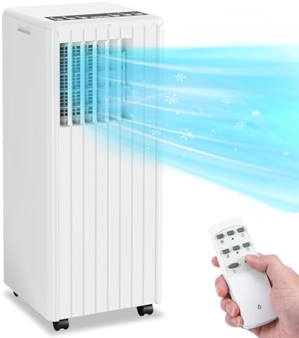 8,0000BTU Portable Air Conditioners, 3 in 1 Portable AC Unit with Remote Control, Portable Cooling Up to 350 sq.ft, with Dehumidifier, Fan, Cool, 24-Hour Timer, Portable AC for Indoor, Bedroom