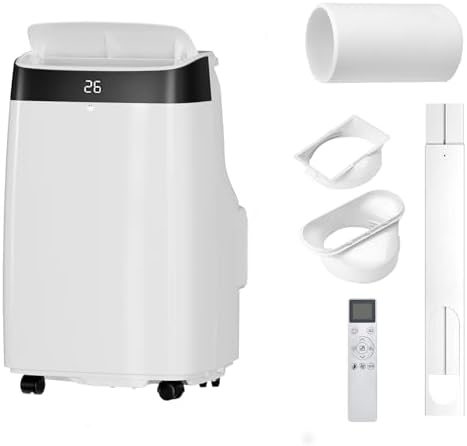 Garvee 12,000 BTU Portable Air Conditioner Cools Up to 550 Sq. Ft, 3 in-1 Portable AC Unit With Dehumidifier, Fan, Remote Control & Installation Kits for Home, Office, Dorm, Sleep Mode, 24H Timer