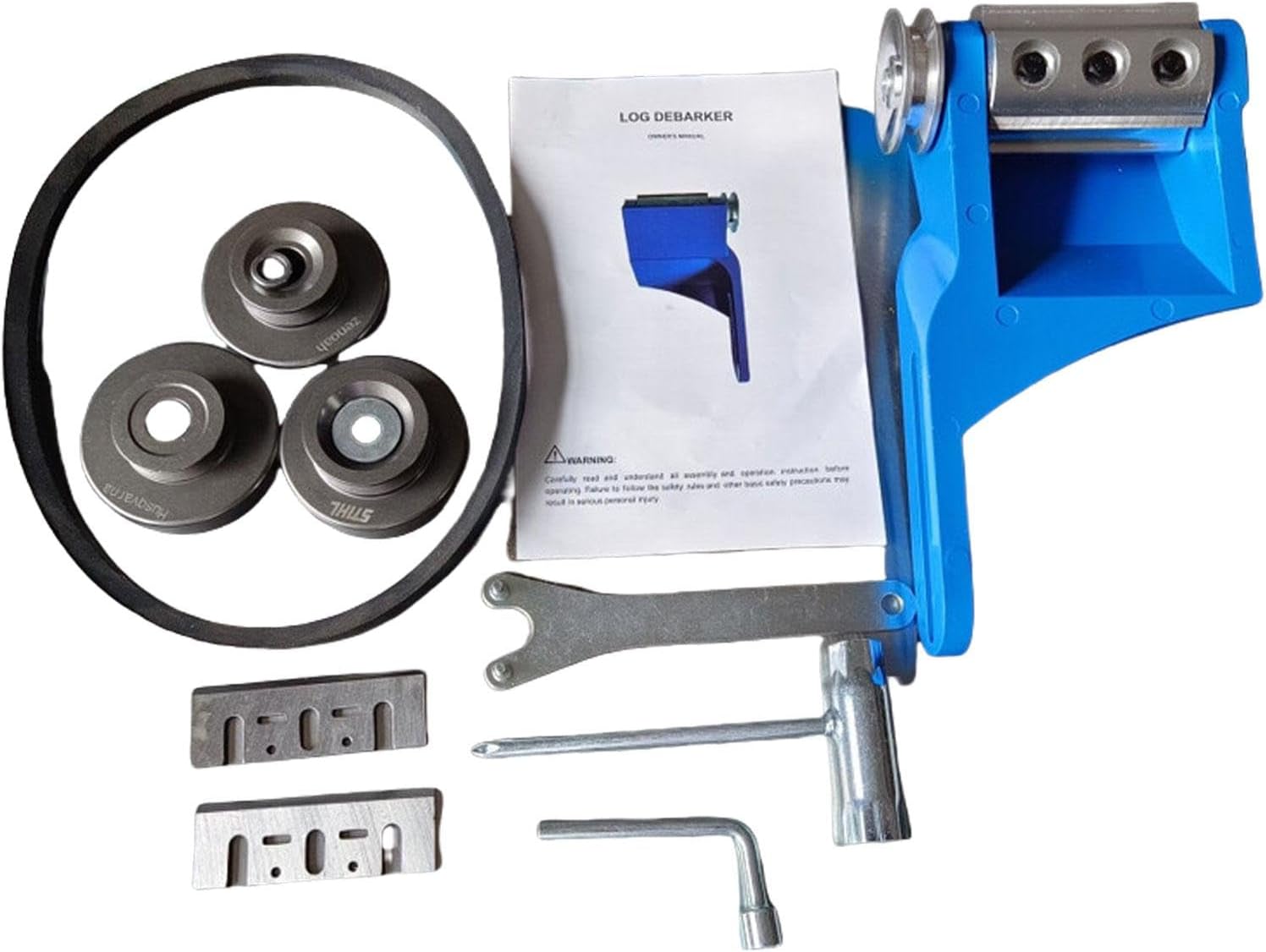 MYCENSE Log Peeler Log Debarking Tool Efficient Timber Framing Tool Chainsaw Attachment Log Debarker for Logging Factory Sawmill, Belt Driven