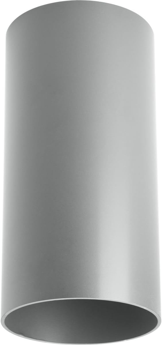 Progress Lighting 6-Inch Cylinder LED Outdoor Ceiling Light, 1-Light Modern Flush Mount Ceiling Light Fixture, Interior and Exterior Lighting for Home or Porch, Aluminum, Metallic Gray (P5741-82/30K)
