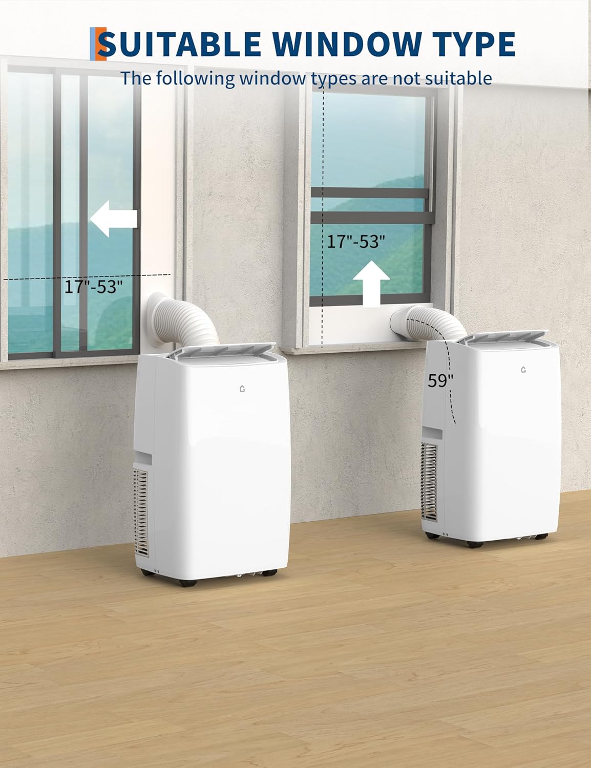 Portable Air Conditioners 12,000 BTU Indoor AC Unit for Room up to 550 sq.ft,3 in-1 Air Conditioners Remote Control with Fan & Dehumidifier,Sleep Mode,for Room Office