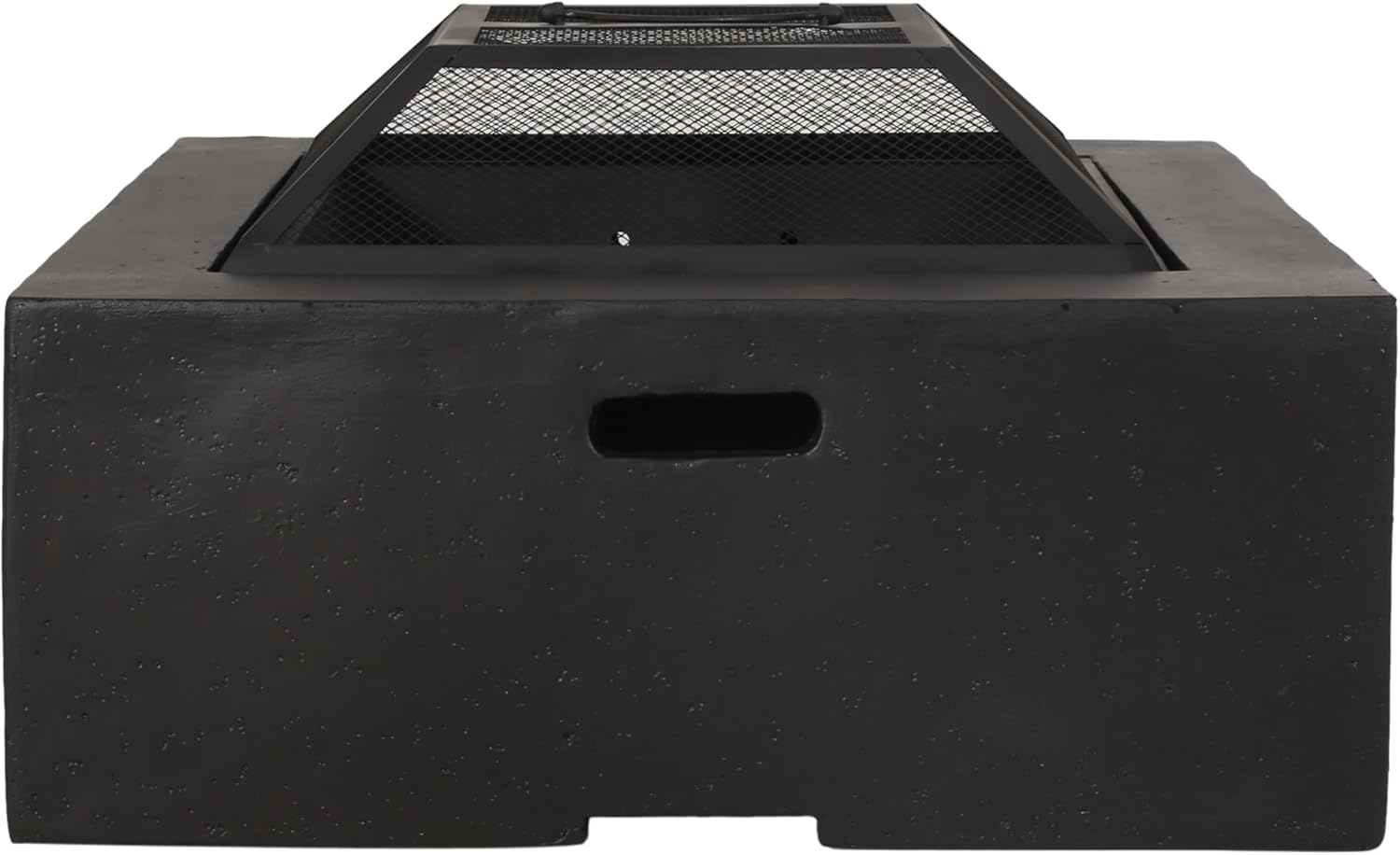 29 Inches Square Dark Gray Wood Burning Fire Pit – Heavy Duty Steel Outdoor Fireplace with Spark Screen Poker, Backyard, Patio, Camping (1 Doors)