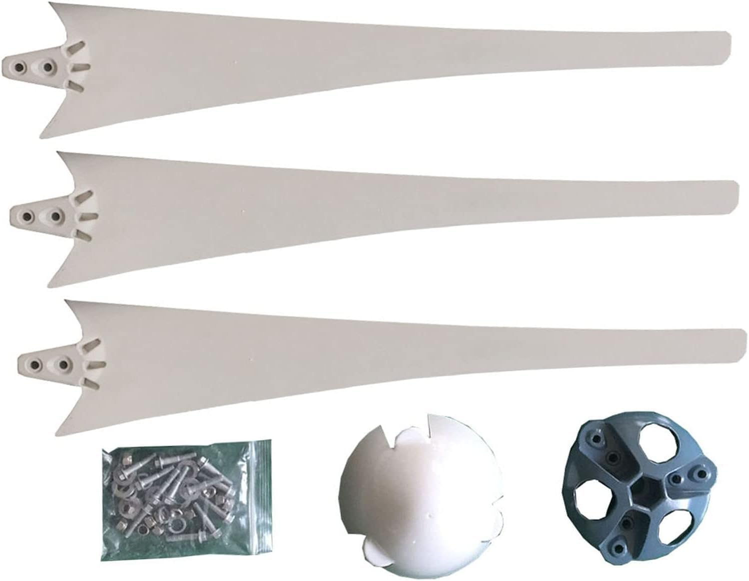 CAJUCA 3 Pack Wind Turbine Blades with Hub and Cover, 600Mm for Horizontal Wind Turbine Windmill Accessories DIY Blades