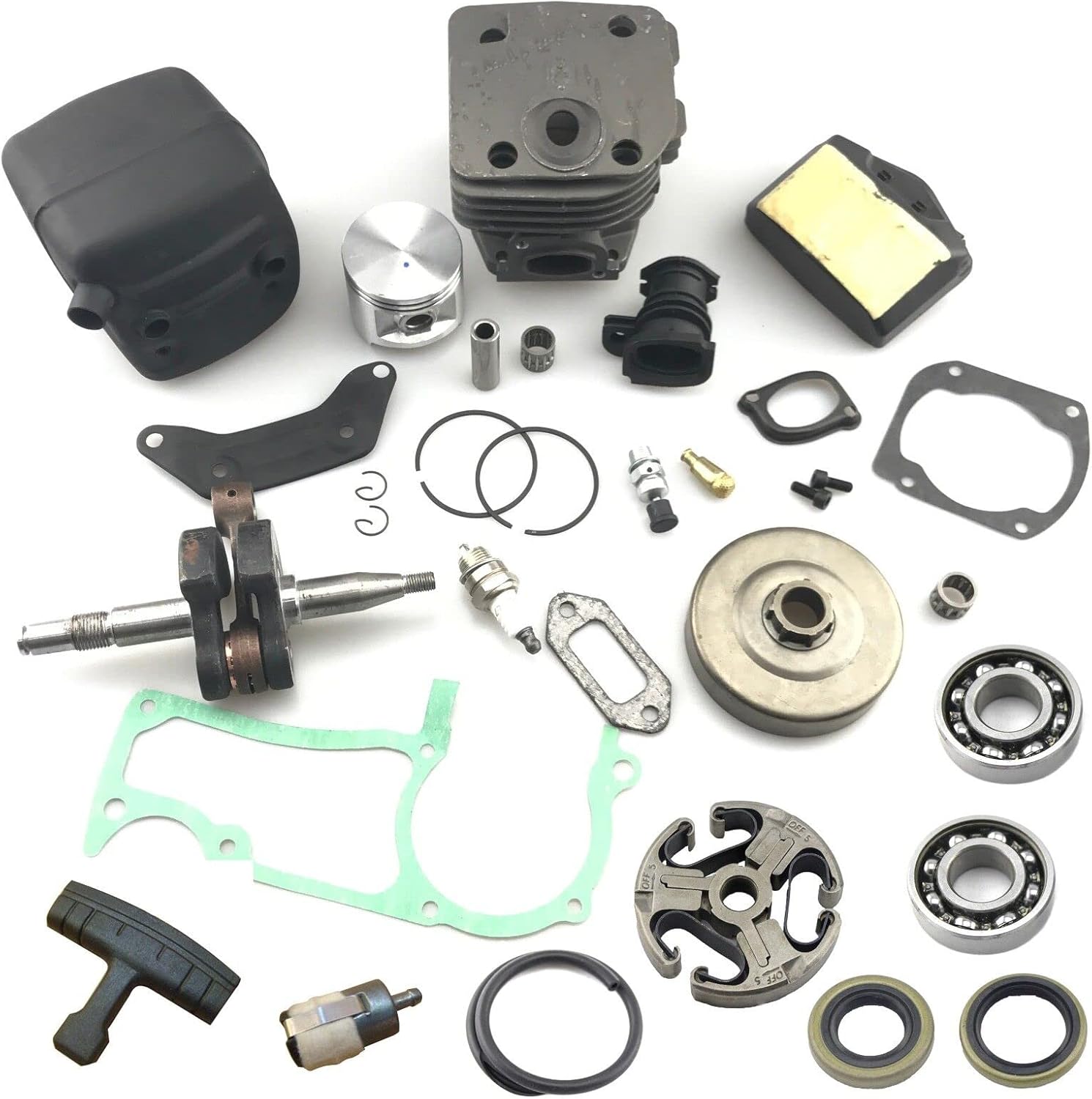 Replacement Tool Part for Chainsaw 50MM Cylinder Piston Muffler Crankshaft Air Fliter for Husquarna 362 365 371 372 (CN072024-2078)