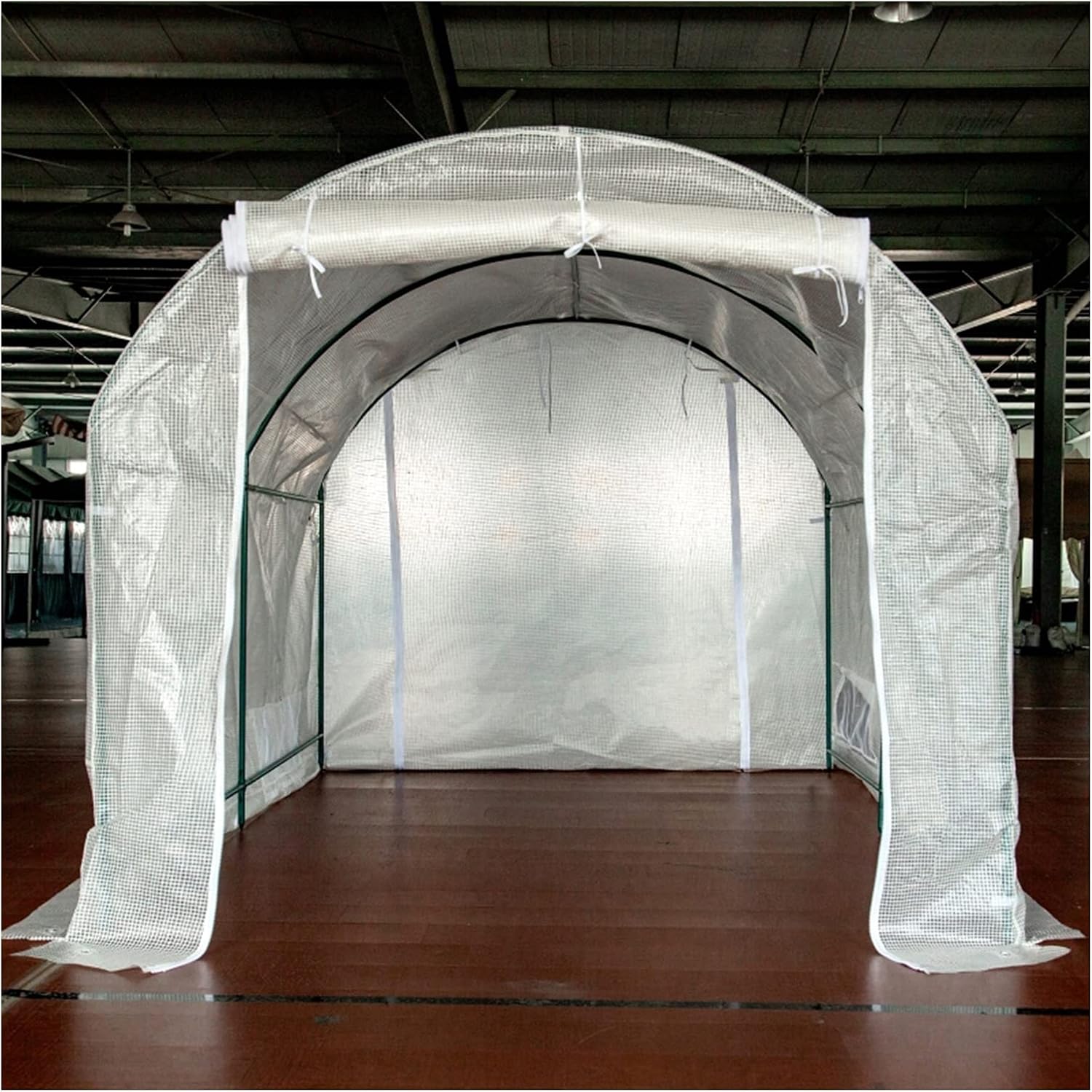Walk in Greenhouse PVC Plastic Garden Grow Green House Waterproof Mini Clear Portable Greenhouses Cover（with Frame） (Color : White, Size : 3x2x1.7m)