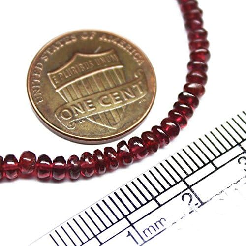 13 inch natural beads strand of 4mm smooth rondelle red spinel gemstone beads for DIY jewelry - necklace, bracelet, earring, ring.