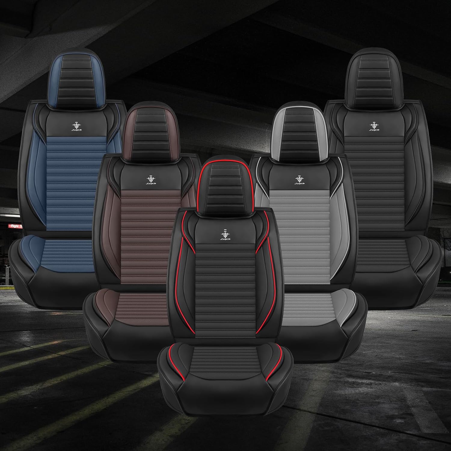 Seat Covers Fit for Toyota Tacoma 2005-2025, Breathable and Comfortable Leather Car Seat Cover, Standard Waterproof Cushion Cover Auto Interior Accessories (Black Red)