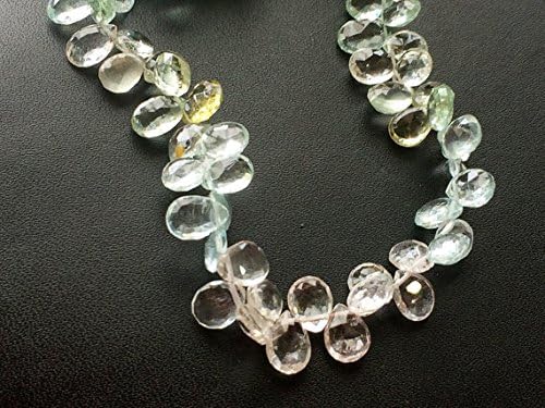 1 Strand Natural Multi Aquamarine Faceted Pear Beads, AAA Aquamarine, Natural Multi Aquamarine, Multi Aquamarine Necklace, 8x6mm, 8 Inch