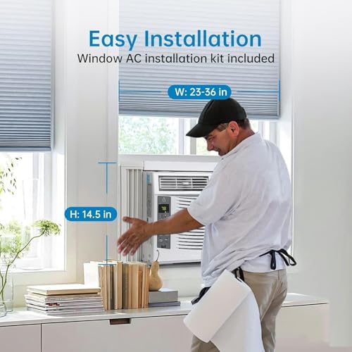 6000Btu Window Air Conditioner Units, Fast Cooling 250 Sq.Ft. 115V Air Conditioner Window Unit with Remote Controlled, App Controlled, 50Db Low Noise,Small Ac Unit for Room Quick Installation