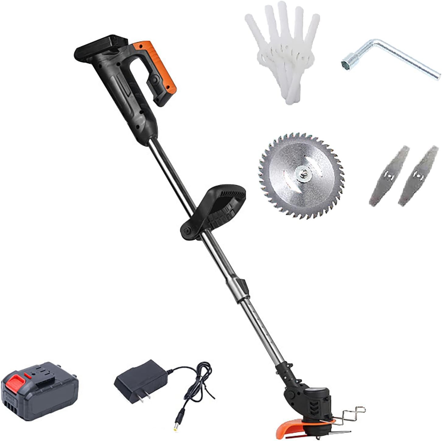 Cordless Lawn Mower, 24V Battery Adjustable Head Light Weeder Adjustable Length Rechargeable Lawn Mower Portable Garden Lawn Trimmer