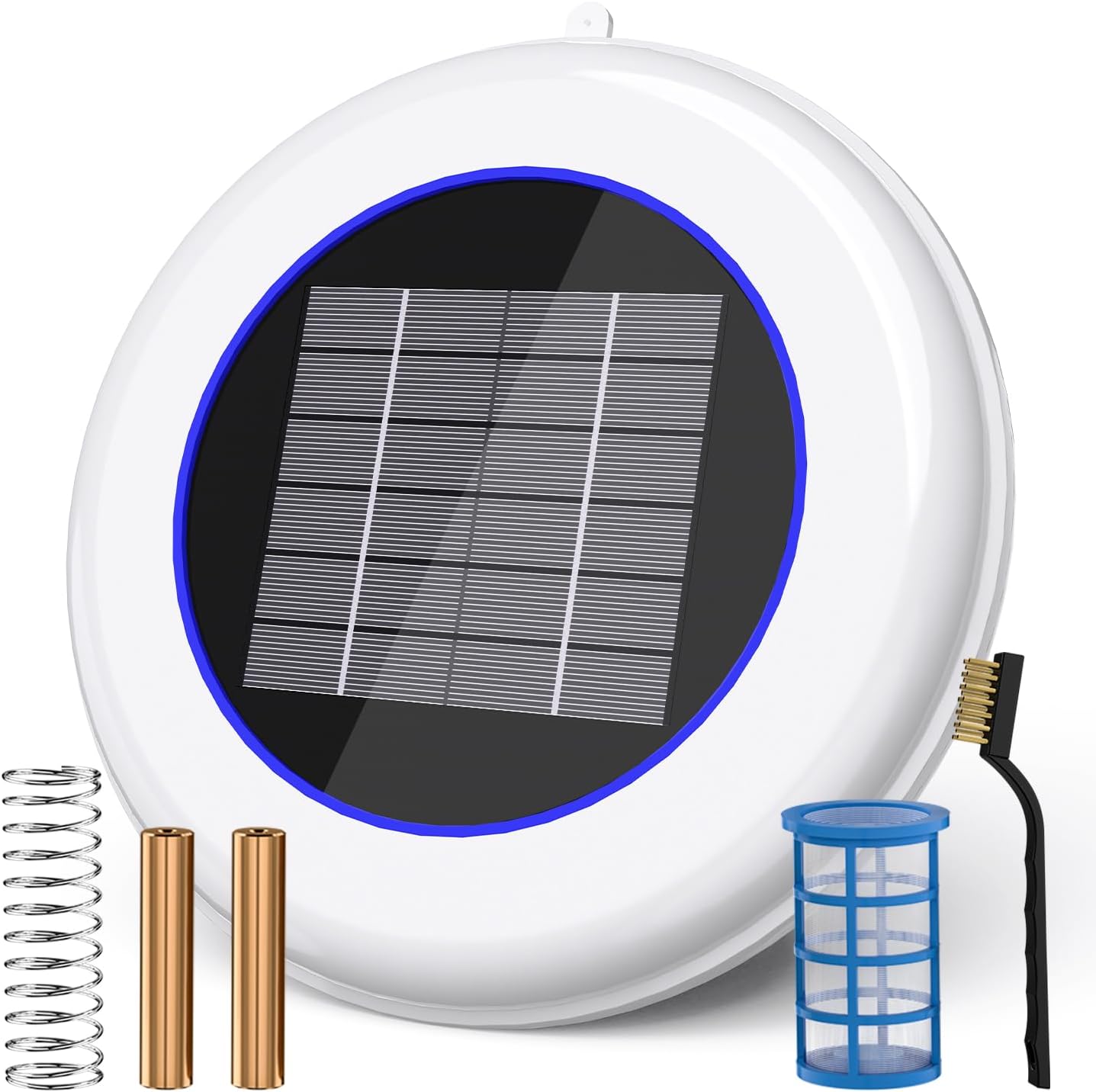 Pipopa Solar Pool Cleaner | Floating Water Cleaner and Purifier | 2 Copper Replacement | Solar Powered Up to 35,000 Gal | Compatible with Fresh and Salt Water Pools & Spas