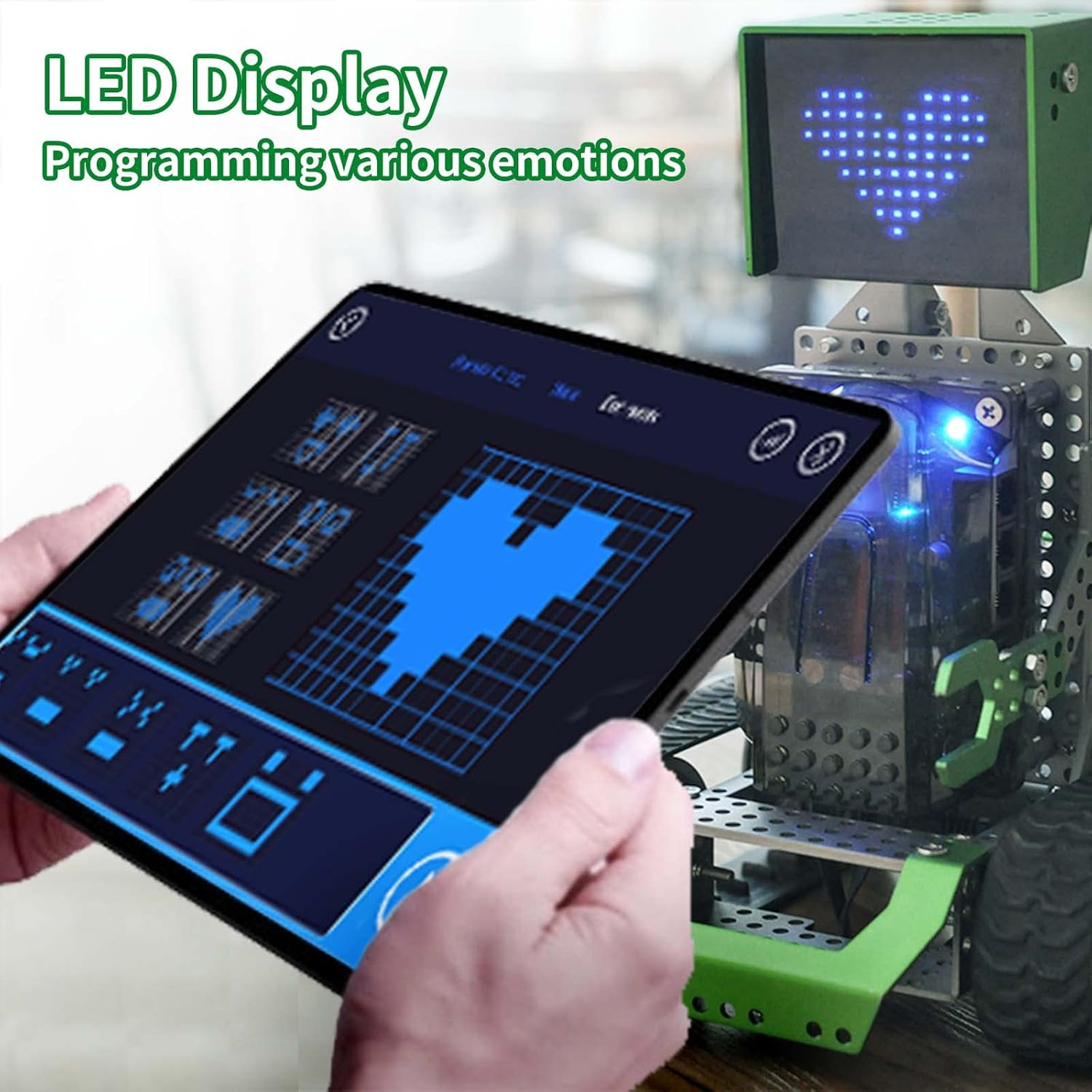 Robobloq Qoopers 6 in 1 Programming Robot Building Kit with Remote Control, LED Martrix, Ultrasonic Sensor etc. for Scratch Arduino Python Learning, Coding Toy for Kids