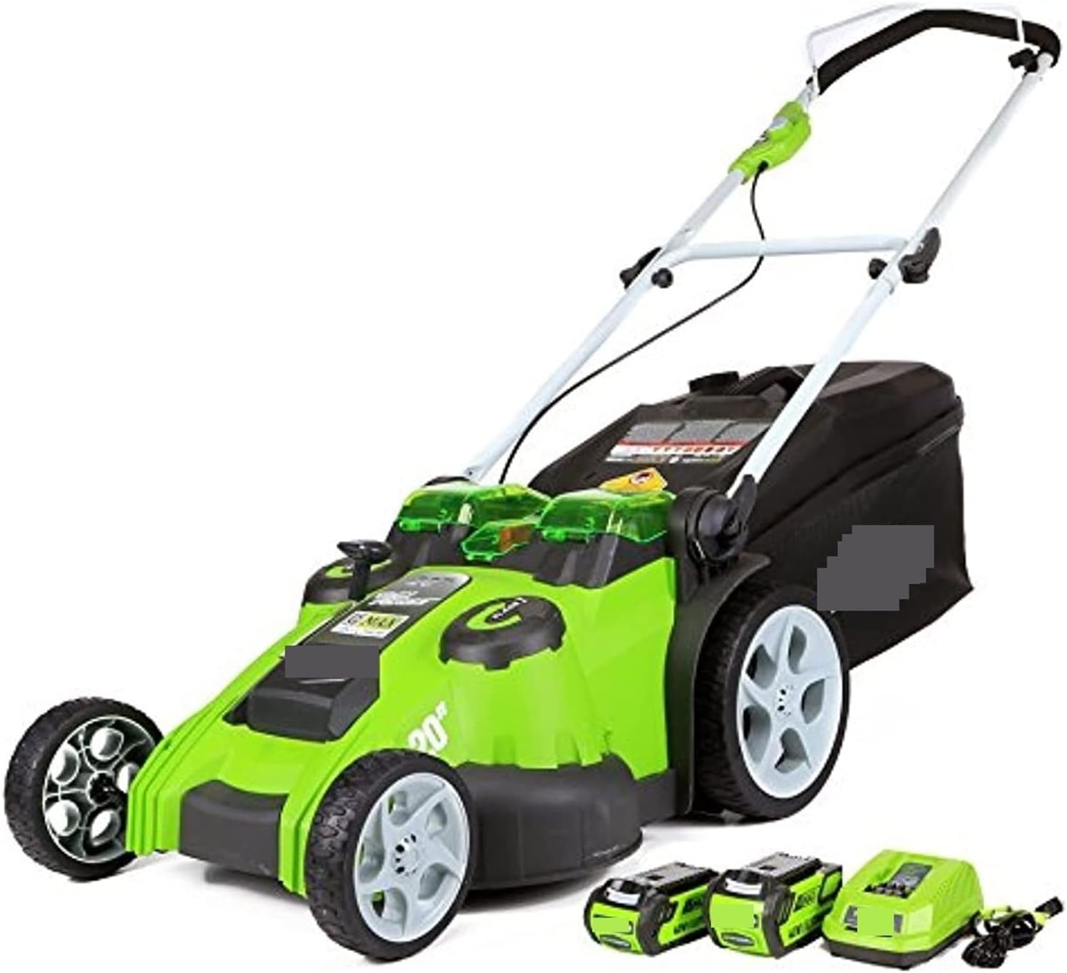 Electric Lawn Mower, 40V 20-Inch Cordless Push Lawn Mower, 4.0Ah + 2.0Ah Battery and Charger Included