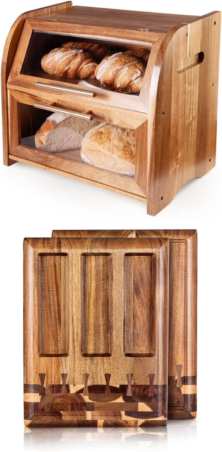 Acacia - Arise Bread Box + Collage Cutting Board