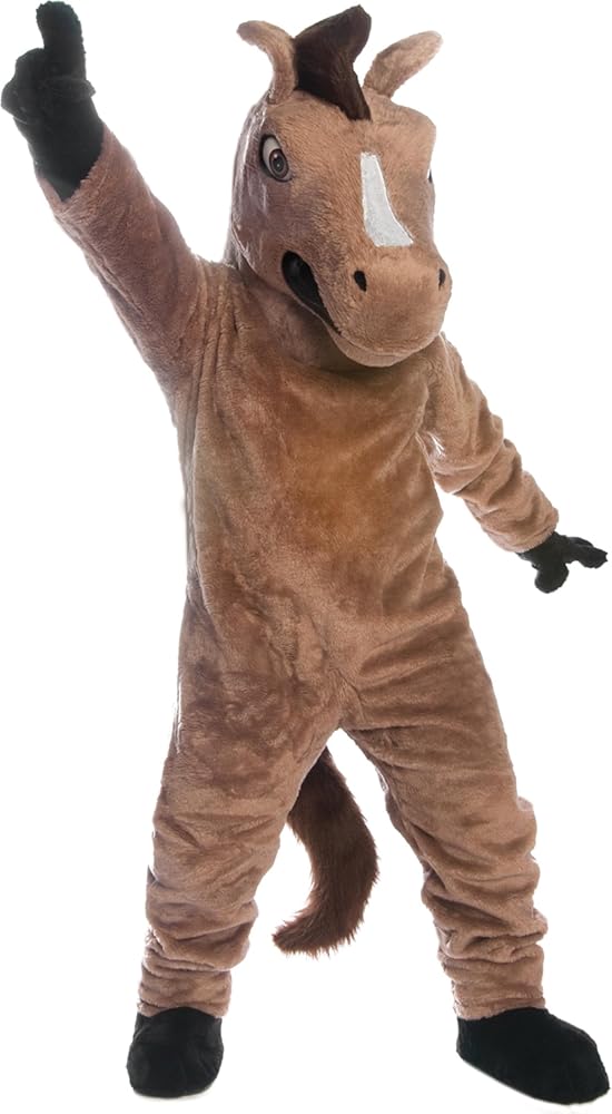 TCDesignerProducts Mustang Mascot Costume, School Spirit Sports Fan Gear, Football Cheerleader Accessories, Homecoming