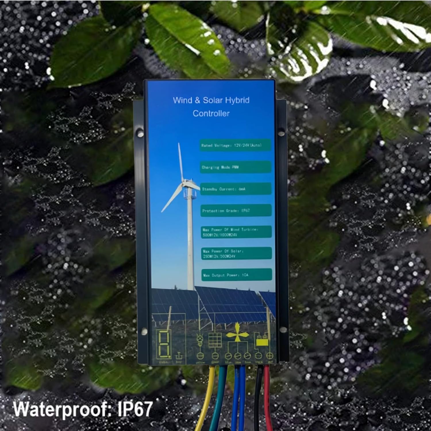 12V/24V Auto Match Mini Wind Generator Controller,MPPT Wind Turbine Charge Controller Automatic IP67 Wind Power Regulator Suitable for 400W Wind Turbine System,12V