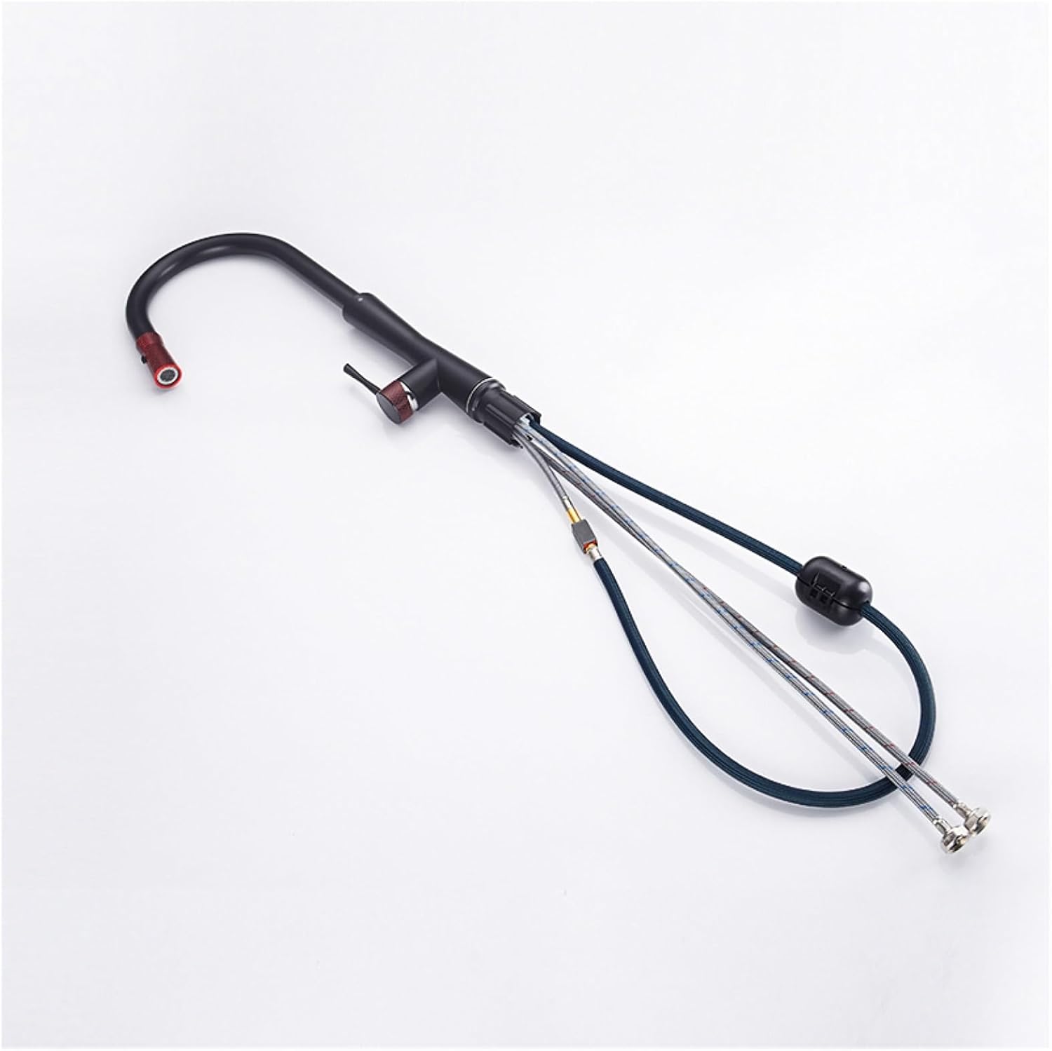 All Copper Casting Kitchen Faucet Dual-Mode Outlet Water Cooling and Heating Dual Control Single Handle Design Sink Faucet(Color:Brushed Grey)