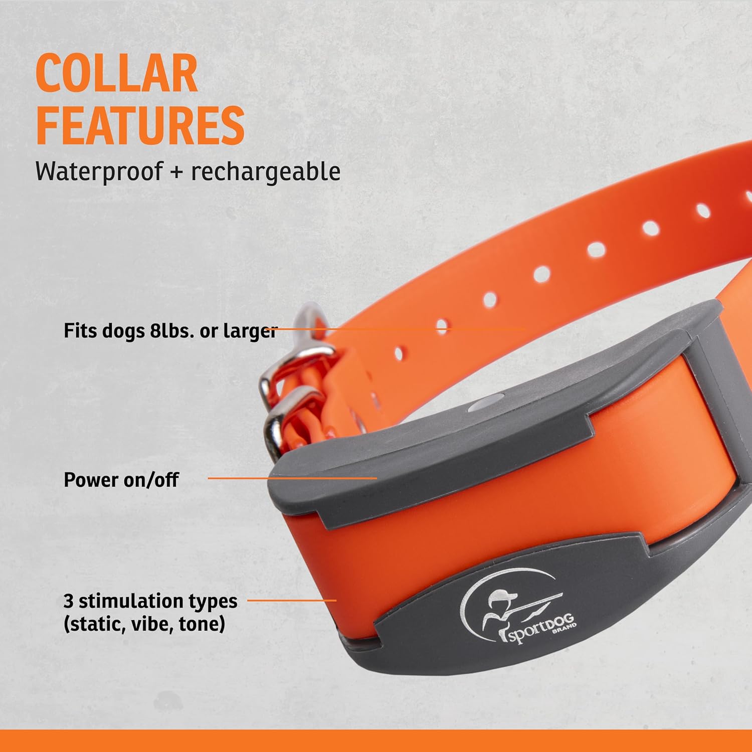 SportDOG FieldTrainer 425X & SportHunter 825X Add-a-Dog Collar - Double Pairing Compatible - Safe Shock E-Collar for Multi-Dog Households - Durable & Waterproof Obedience Training Accessory - Orange