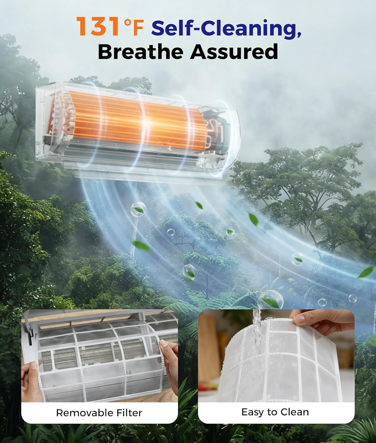 Mini Split Air Conditioner - 12000 BTU Ductless Mini Split Ac/Heating System, 115V 20 SEER2 Wifi Enabled Inverter, 750Sq.Ft, Split AC Unit with Precharged Heat Pump, R454B with Installation Kit