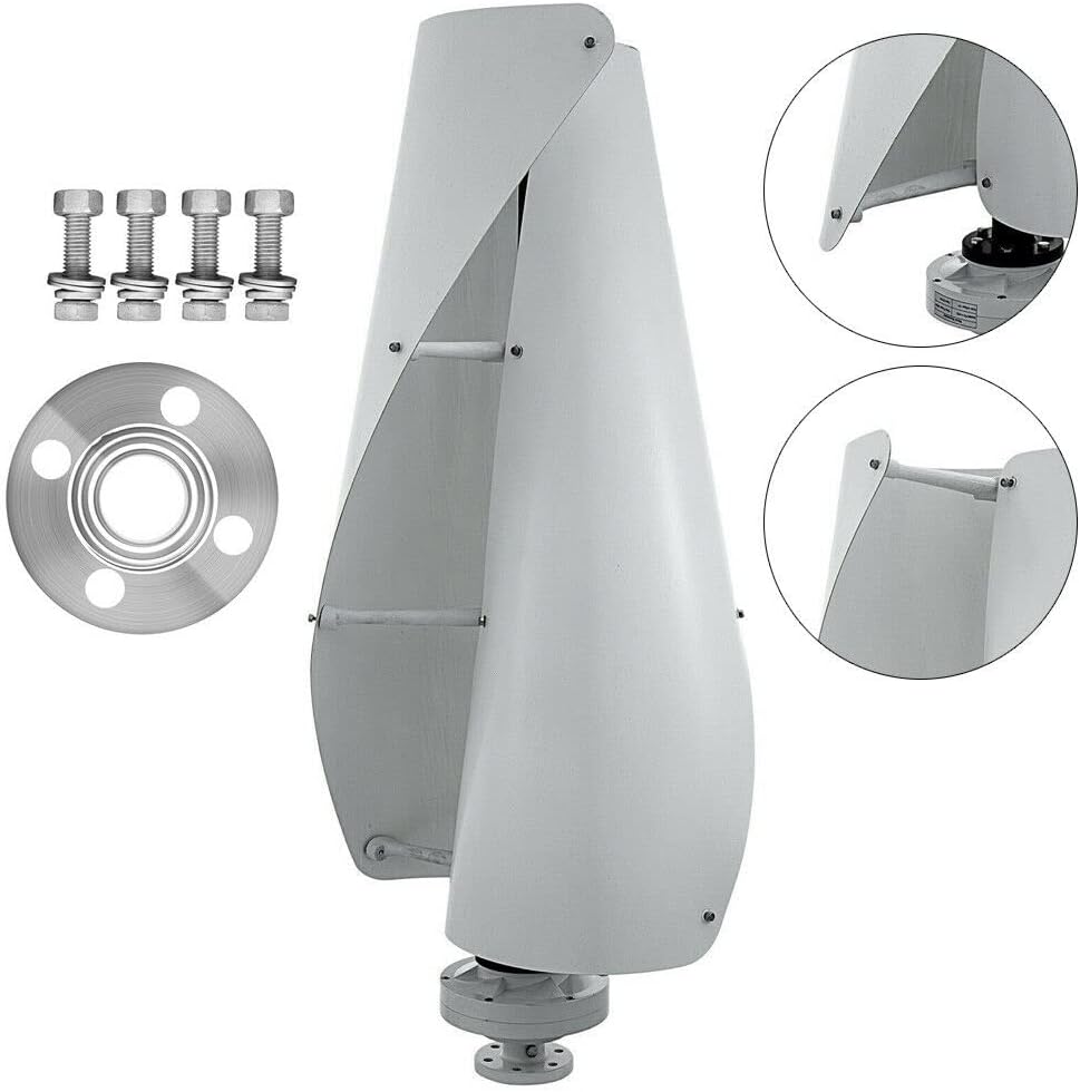 Wind Turbine Generator Kit, 12V/24V 400W Vertical Helix Wind Power Turbine Generator Kit for Household Hybrid Solar Wind System for Hybrid Solar Wind System(12V)