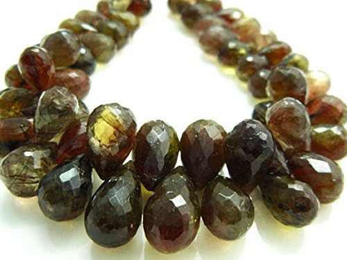 13 inch natural beads strand of 5x7-8x15mm faceted drop andalusite gemstone beads for DIY jewelry - necklace, bracelet, earring, ring.