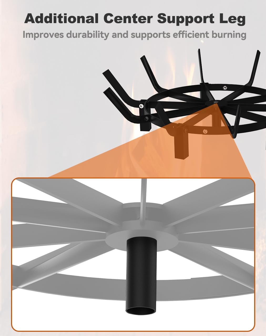 24 Inch Round Fire Pit Grate & 17 Inch Trapezoid Vertical FirePits for Outside Patio, Beach and Campfire, Black