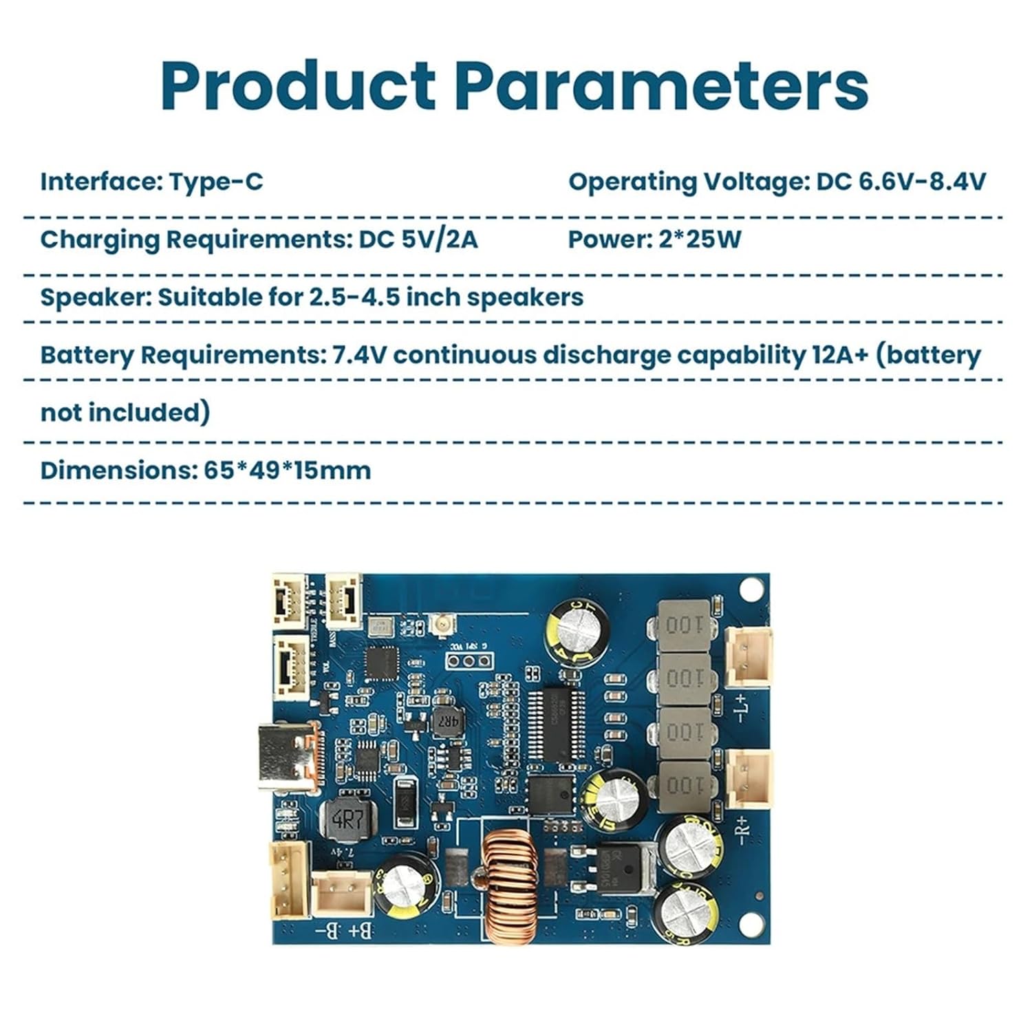 25W+25W 2.0 Channel Digital Stereo Audio Power Amplifier Board 25W*2 Sound Amplifiers AMP Module Adjustable Tuning