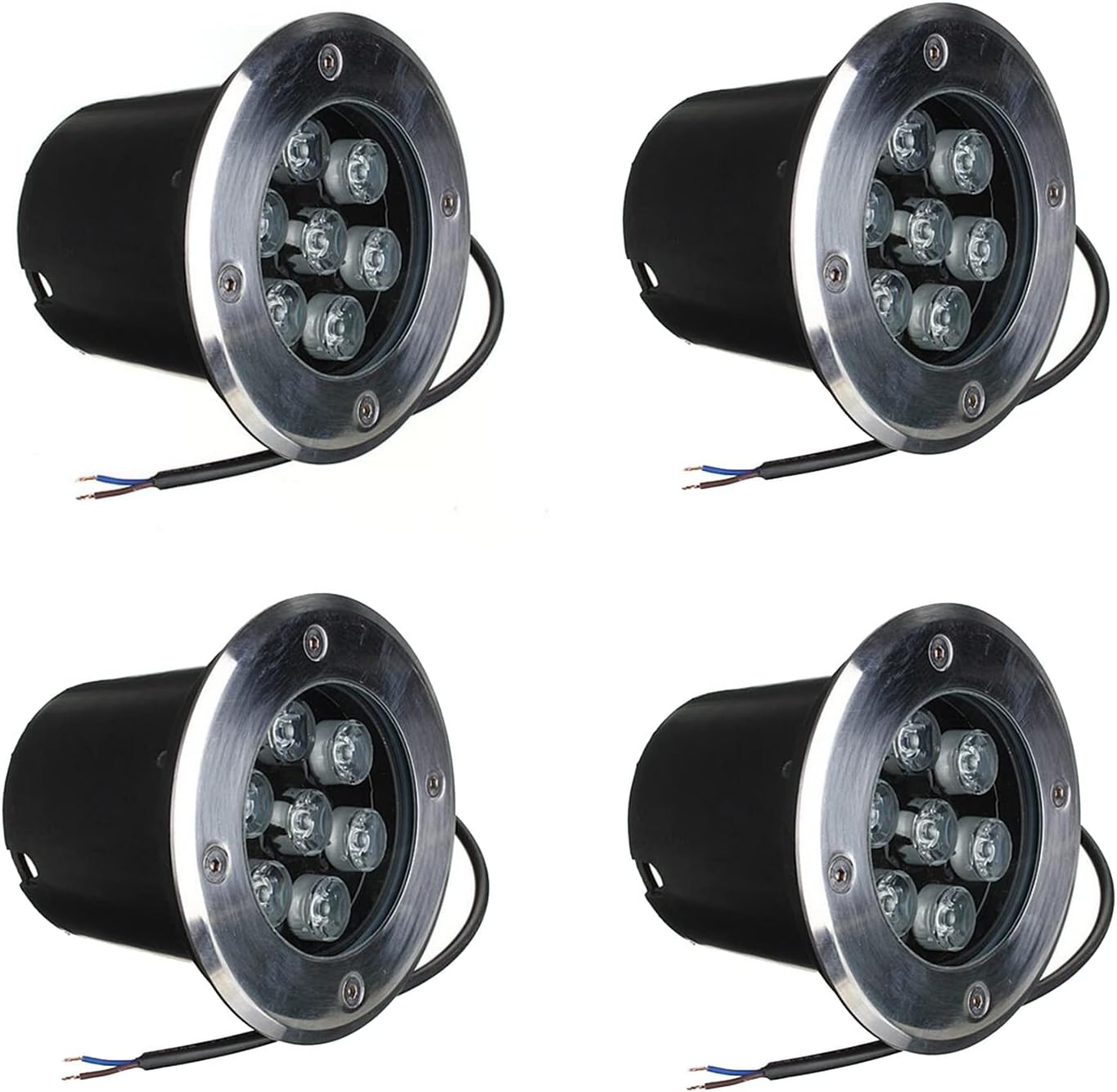 4 Pack LED Underground Light Round Landscape Lamp IP65 Waterproof Buried Lights for Pathway Patio Bridge Garden Landscape Lighting (Color : White-AC85-265V, Size : 7W)