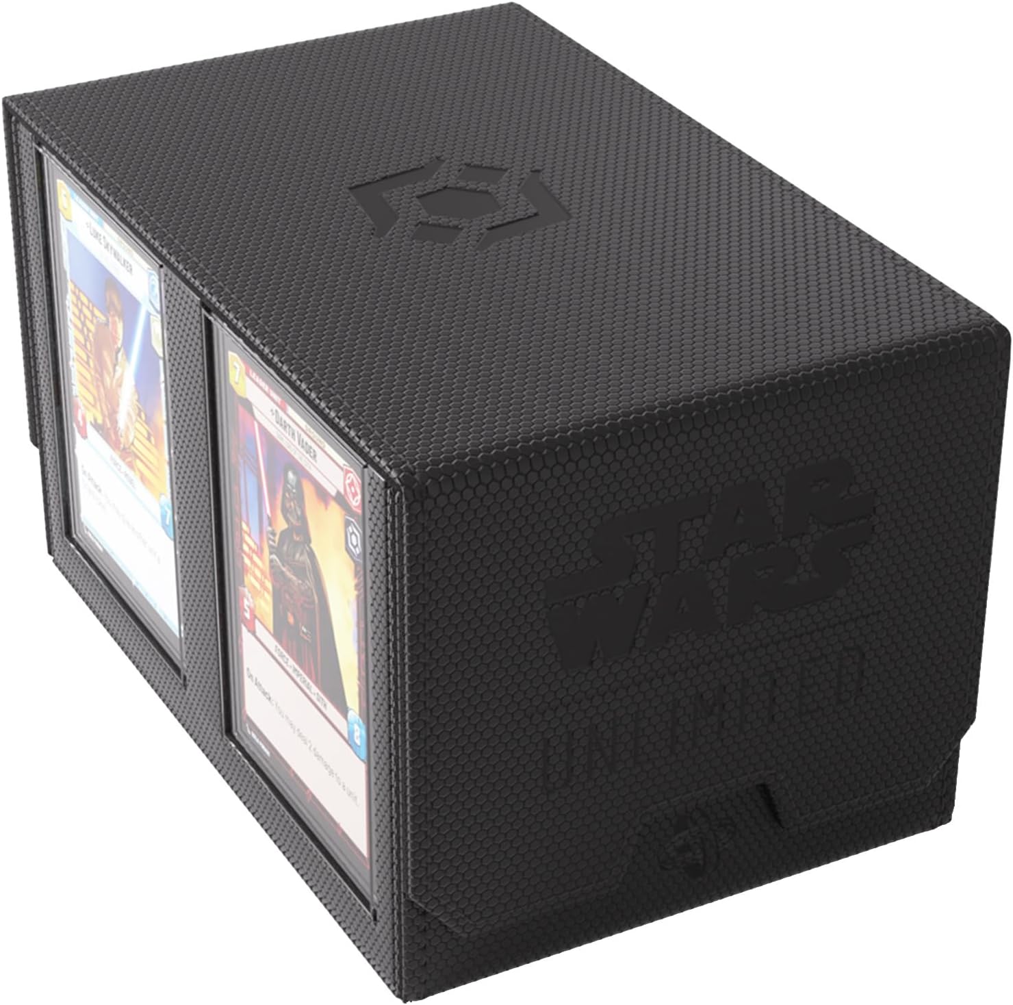 Gamegenic Star Wars Unlimited DOUBLE DECK POD - Elevate Your Gaming Experience! Premium Deck Box, Holds 120 Double-Sleeved Cards, Designed for the Star Wars Unlimited TCG, Black/White Color, Made