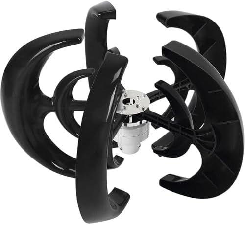 600W Vertical Wind Turbine Generator - Silent 12V/24V Magnetic Levitation with MPPT Controller for Eco-Friendly Home & Street Lighting, Renewable Energy Solution - Black