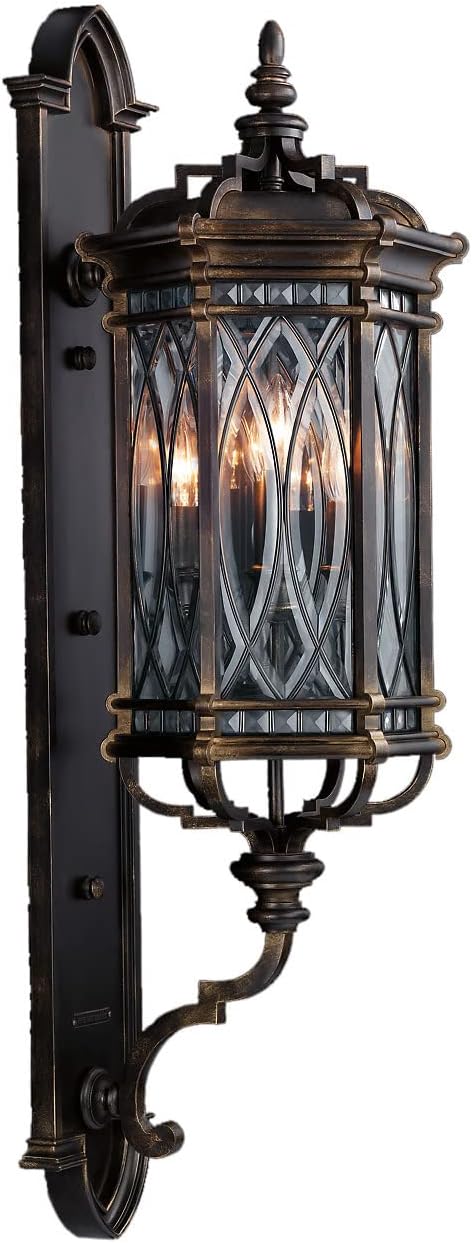 612081, Warwickshire Outdoor Wall Sconce Lighting, 240 Total Watts, Patina