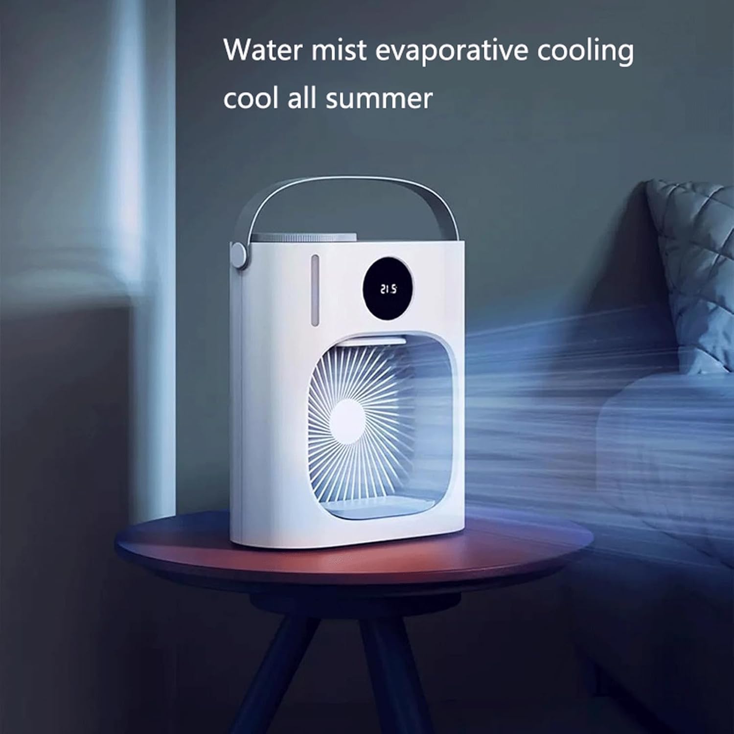 Portable Air Conditioner Cooling Fan 3 in 1 – Evaporative Air Cooler Fan with LED Display,Super Quiet Humidifier Misting Fan for Home Car Office Desk Bedroom