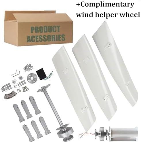 Wind Turbine Home Use Horizontal Generator Kits Blades with Controller to Charge Batteries Off Generator,Vertical Axis Wind Turbine Permanent Maglev Generator with Controller for Efficient E