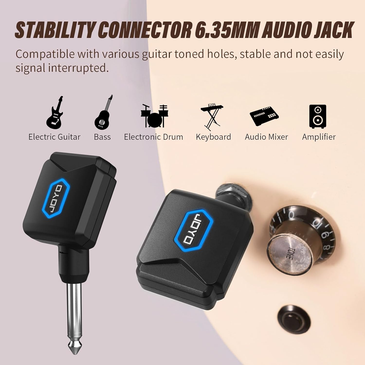 JOYO Wireless Guitar System 5.8GHz (JW-06) Bundles with JOYO 40 Watt Acoustic Combo Amplifier (BSK-40)