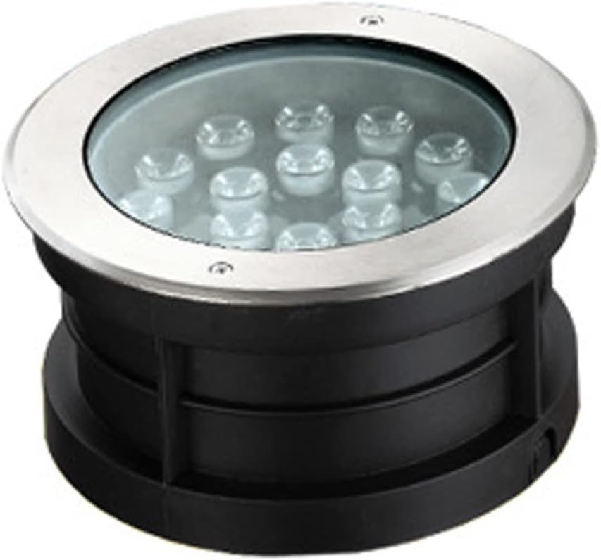 Round Buried Light, Recessed LED Underground Light Low Voltage AC 12/24V IP68 Waterproof Stainless Steel RGB Landscape Lights for River Course Pond Square Swimming Pool