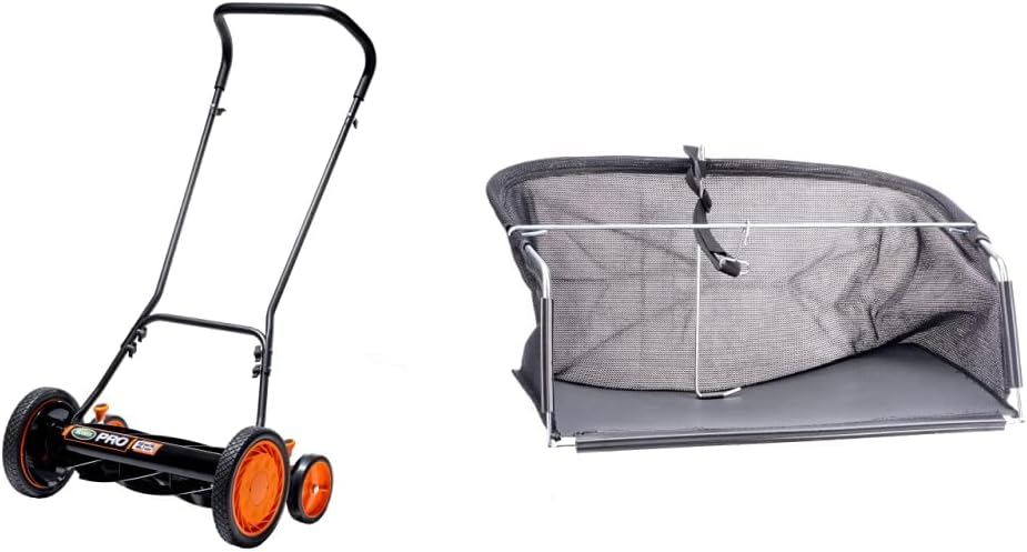 Scotts 18-Inch 7-Blade Push Manual Reel Lawn Mower and American Lawn Mower Company GC91820 18-Inch/20-Inch Reel Lawn Mower Grass Catcher