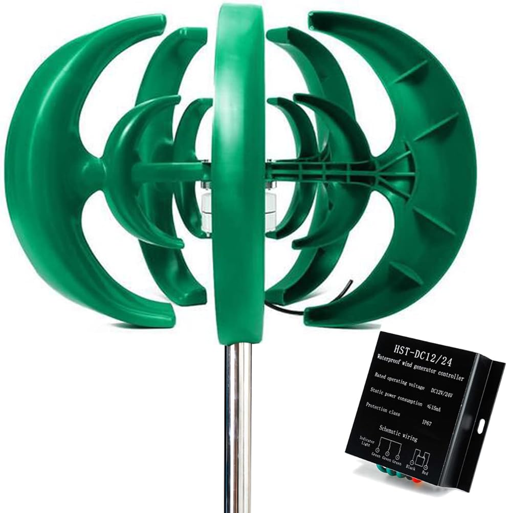 8000W Vertical Wind Turbines Generator+ Wind Controller, 5 Blades Vertical Permanent Magnet Wind Turbines Generator for Home Camping