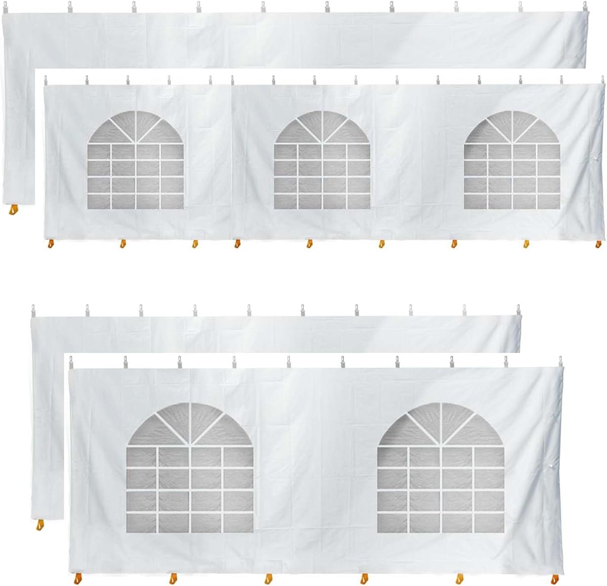 TentandTable 20 Foot x 30 Foot Party Tent Sidewall Kit, Complete 4 PVC Vinyl Wall Set - 2 Solid & 2 Window 7' Side Walls, Fits Commercial Standard Event Outdoor Canopy Tents, Tent Not Included