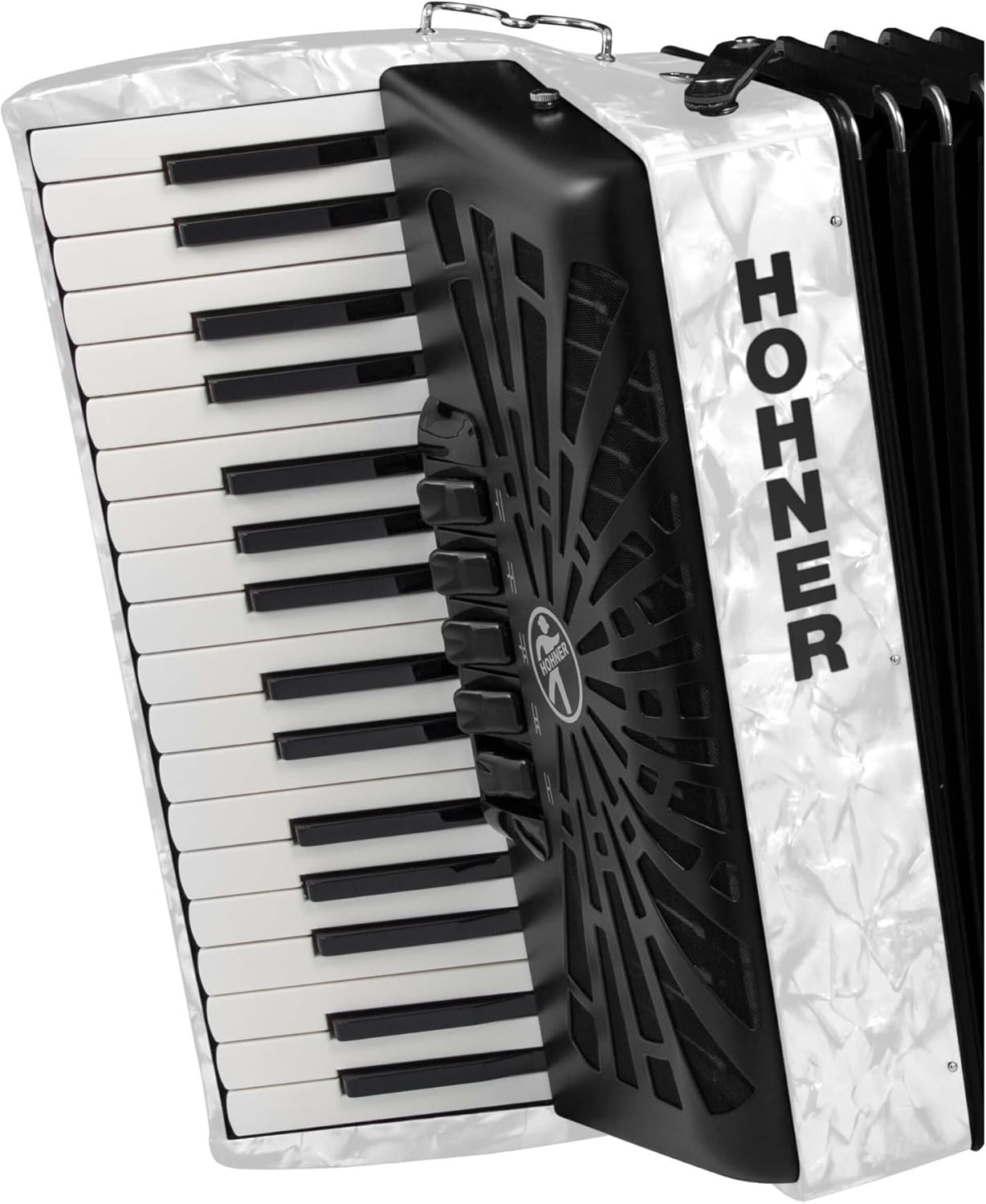Hohner Bravo III 72 Chromatic Piano Key Accordion (Pearl White)