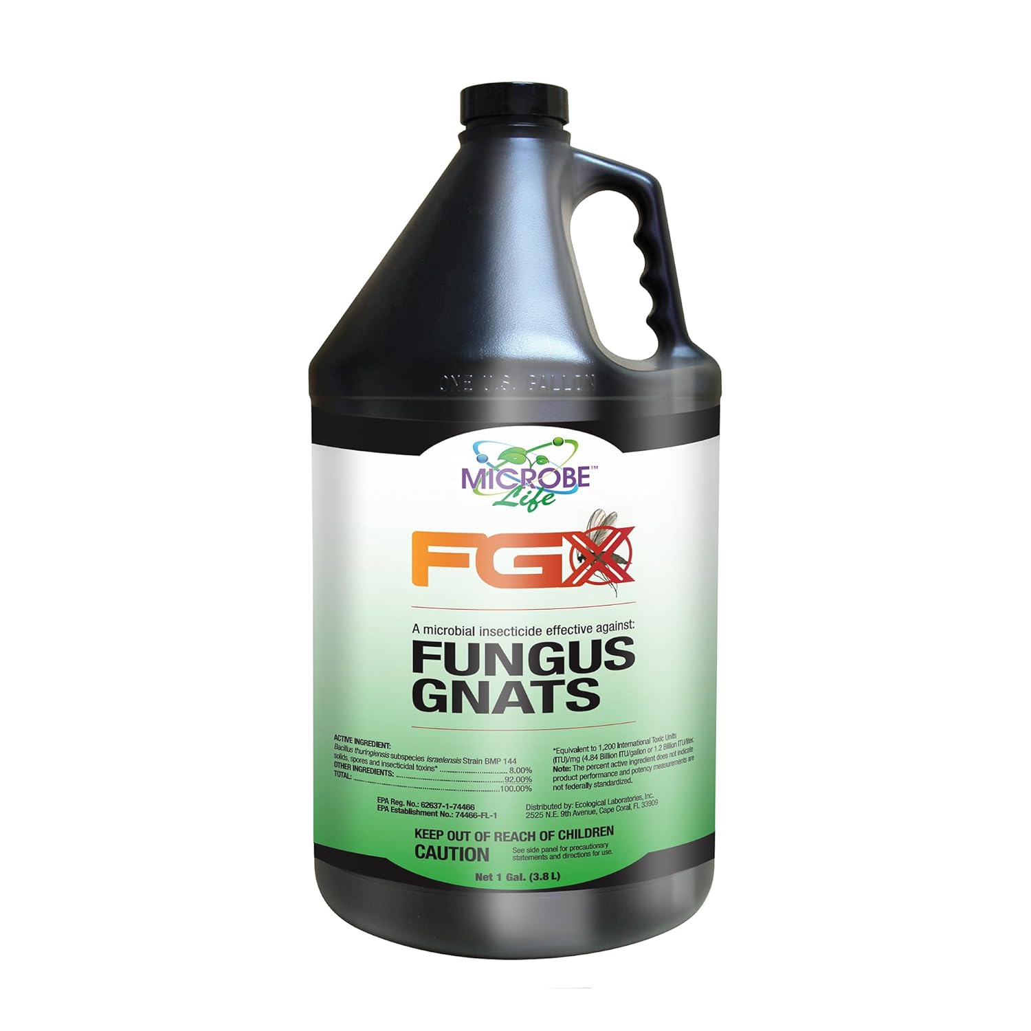 Microbe-Life Hydroponics FGX Fungus Gnat Killer, Natural BTi Pest Control for Plants, Indoor Plant Pest Control to Get Rid of Gnats in Houseplants, Safe for Pets & People, 1 Gallon