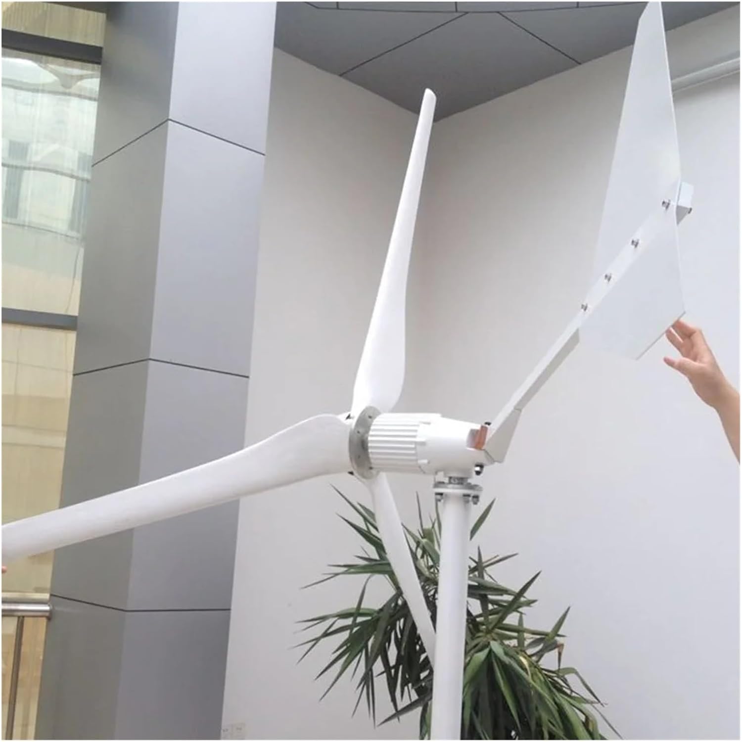 Windmill Generator, Wind Turbine Generator 2000W 48V 96V Alternative Energy Windmills For Marine, RV, Home, Windmill Generator For Home Use (Color : WHITE, Size : 48V), 1005004724059686